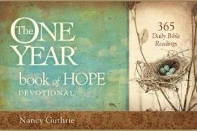 This popular devotional is now in a special LeatherLike edition! In this life, pain and disappointment are real. Maybe you’ve been wounded by a family member or friend. Perhaps you know the pain of losing someone you love or of a difficult medical diagnosis. Sometimes we need to know there’s hope for when life just hurts. Nancy Guthrie knows what it’s like to hurt―sometimes so much that there aren’t words to describe the pain. In this beautiful deluxe edition of The One Year Book of Hope, she encourages you to spend this year learning to hope when life has let you down. She offers no trite answers or quick cures; just remarkable, hopeful daily insights from the depths of Scripture and her own experiences. This year, join Nancy each day in growing closer to God―the source of all comfort.